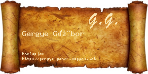 Gergye Gábor névjegykártya