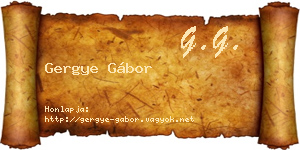 Gergye Gábor névjegykártya